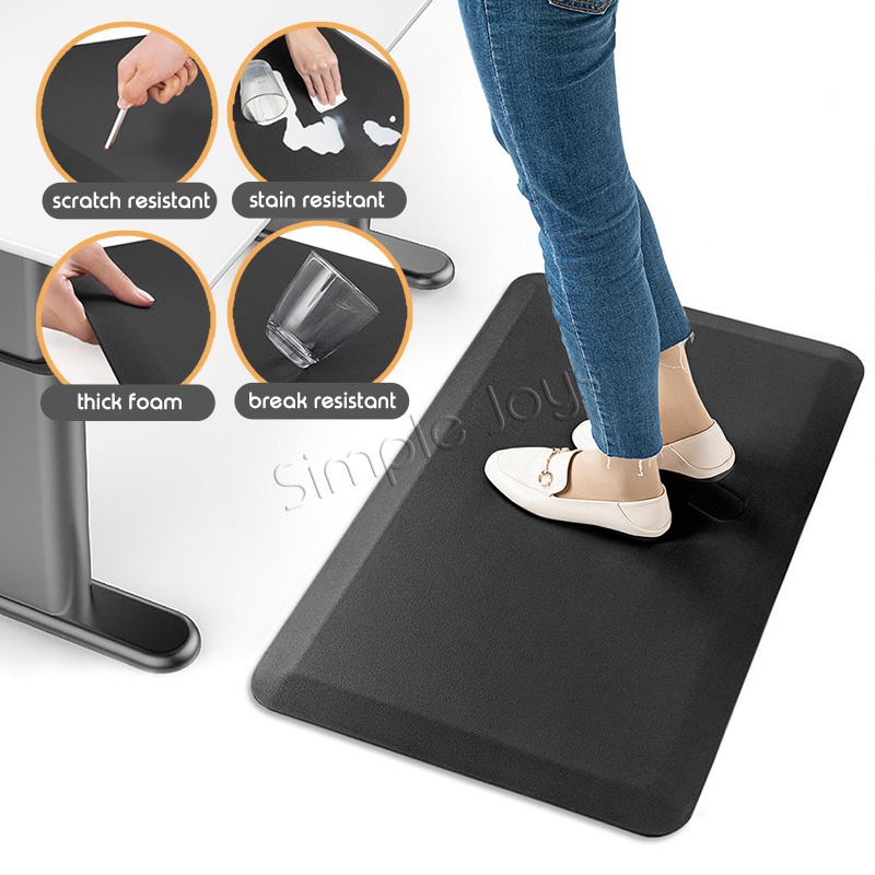 Ergonomic Anti Fatigue Floor Mat Cushioned For Kitchen Support Shopee Singapore