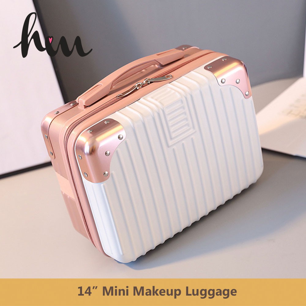 14 inch Mini Suitcase Hand Carry Make Up Luggage Cosmetic Bag Anti Scratch with Large Capacity makeup pouch