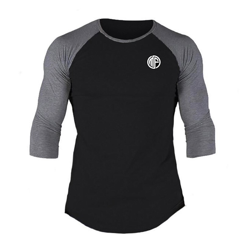Brand New Clothing Casual Fashion Men T-shirt Slim Fit Custom T-shirt Print Long Stylish Luxury O Neck Fitness 3/4 Sleeve Shirt