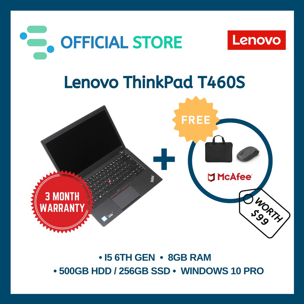 [NATIONAL DAY PROMOTION FOR ONE WEEK] LENOVO THINKPAD T460S | 14 INCH | Intel i5-6300U 6th Gen | 8GB Ram | 256GB SSD