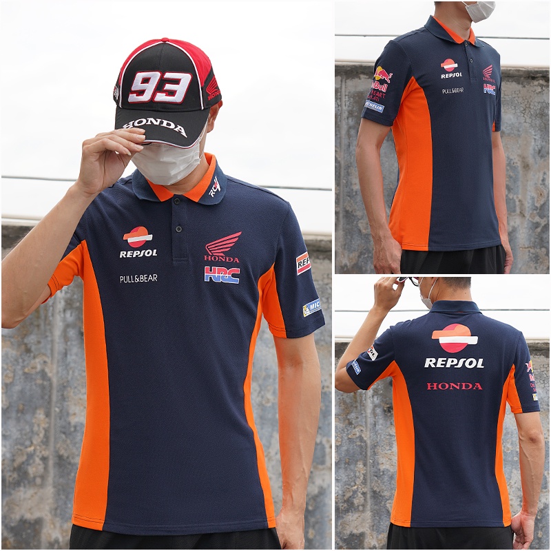Motorcycle Racing Motorbike motocross HONDA REPSOL Moto Polo T shirts Riding men short sleeve shirt Breathable Driving Shopee Singapore
