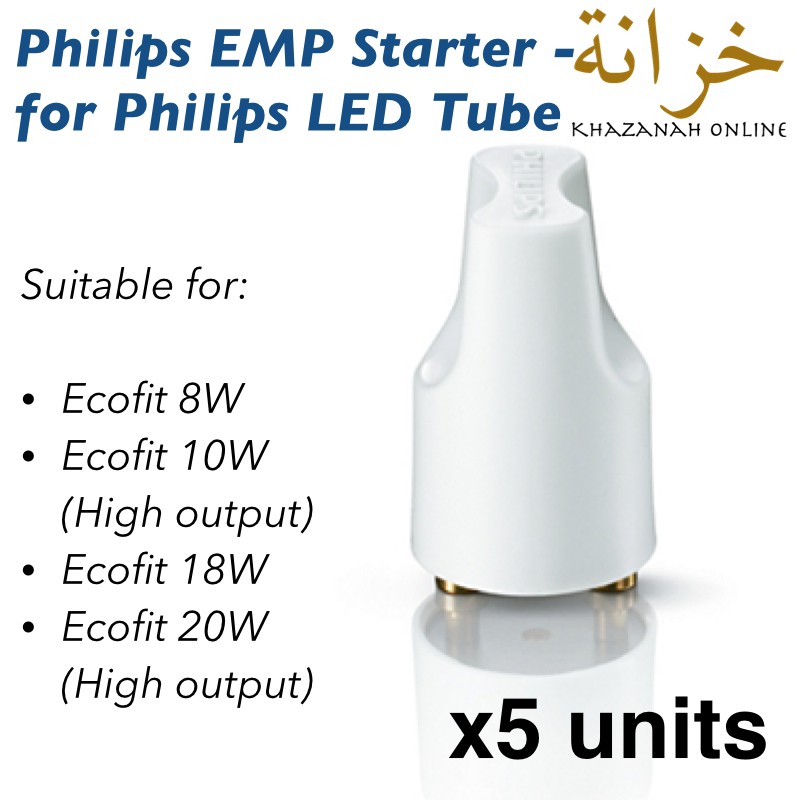 Philips EMP Starter / Dummy Starter for Philips Ecofit or Master LED T8  Tube - 5 units