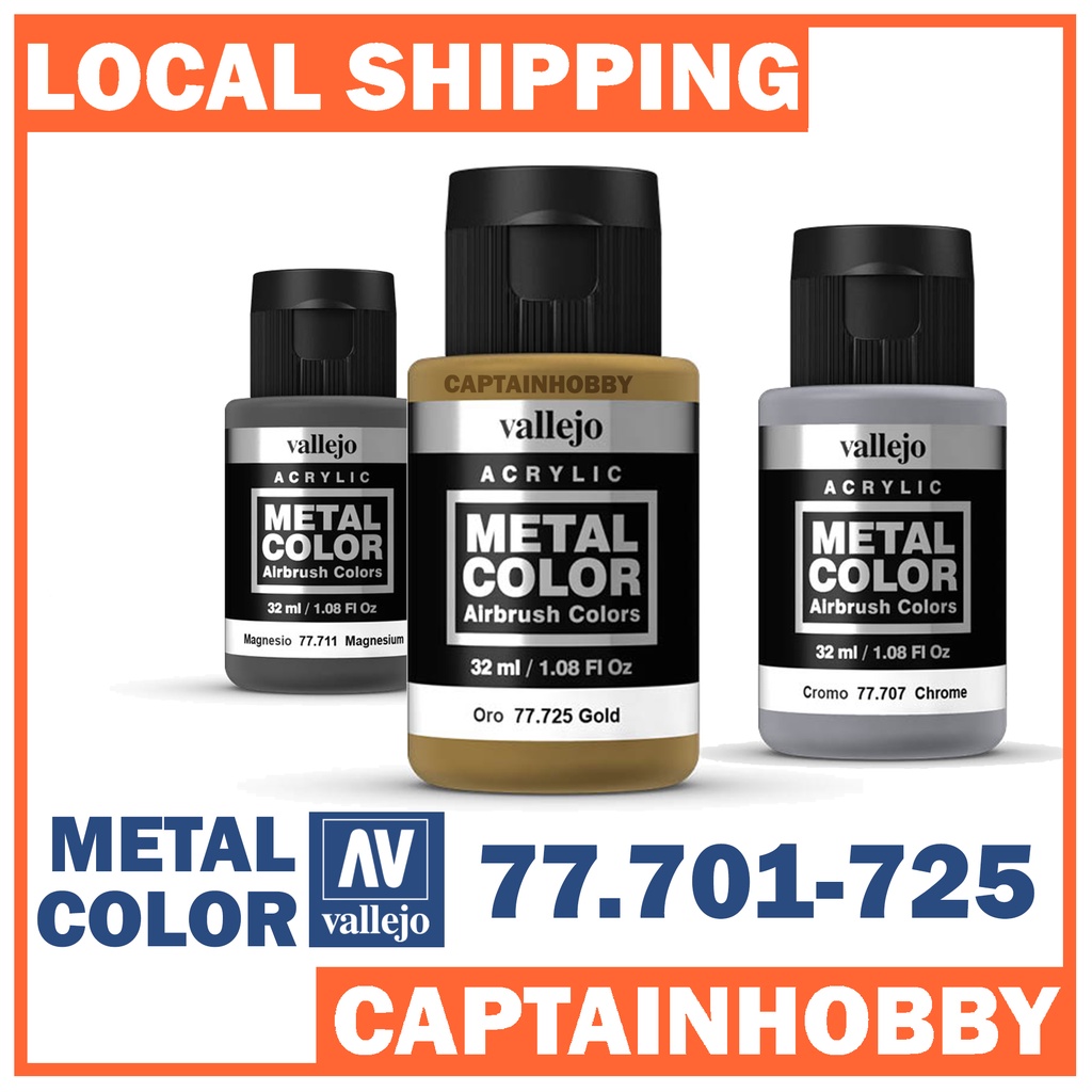 VALLEJO METAL COLOR 77.701 77.725 Safe Prethinned Acrylic Hobby Paint