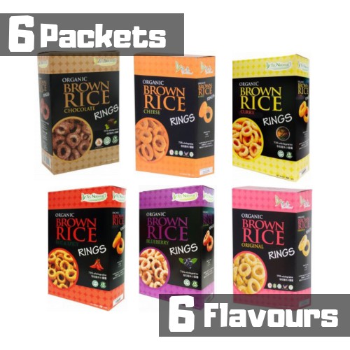 [Vegetarian Snack] ORGANIC BROWN RICE RING (6 Packets) 6 Flavours to ...