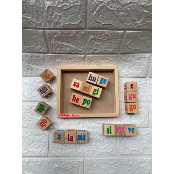 Educational Wooden Toys Syllable Blocks Reading Aids APE pine material ...