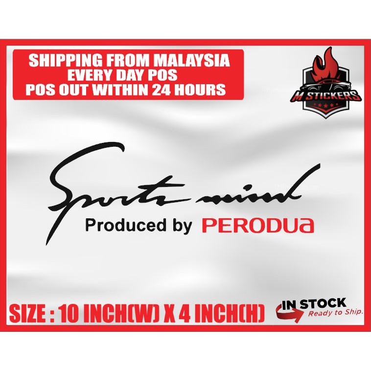 [M STICKERS] SPORT MIND PERODUA CAR STICKER KERETA PERODUA MYVI AXIA ...