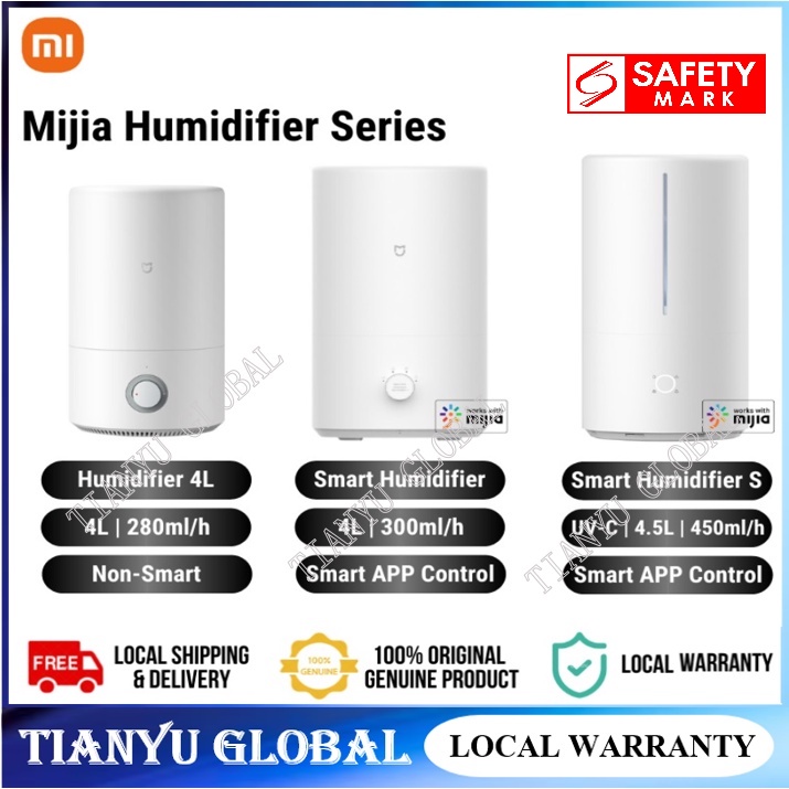 Xiaomi Mijia Smart Sterilization Humidifier 2 UV-C Sterilization Air  Humidifiers 4.5L 28W Silent Aromatherapy Mijia APP Control