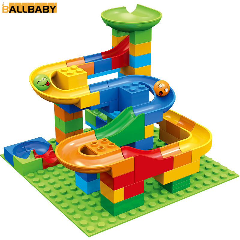 DIY Assembled Building Blocks Variety Track Ball Building Blocks Slide Building Block Toys 80pcs