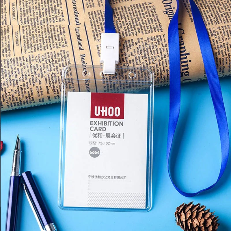 Transparent Plastic ID Card Holder / Clear Waterproof Card Bag/ Work ...