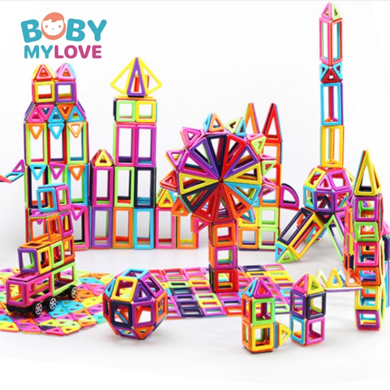 3D Magnetic Tiles Building Blocks Construction Toy Set Kids Stack 76/95 ...
