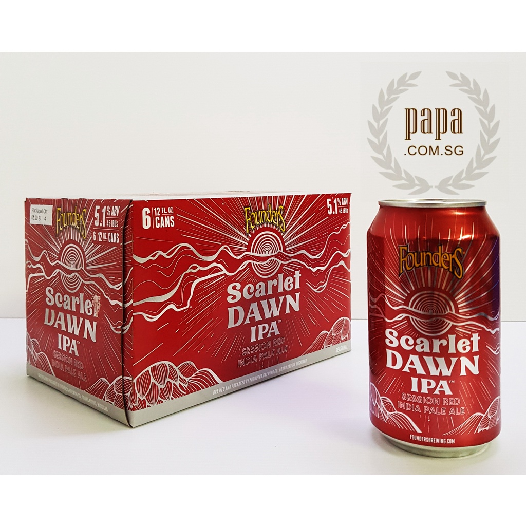 Founders Brewery Scarlett Dawn Session Red IPA 5.2 abv (6 x 355ml