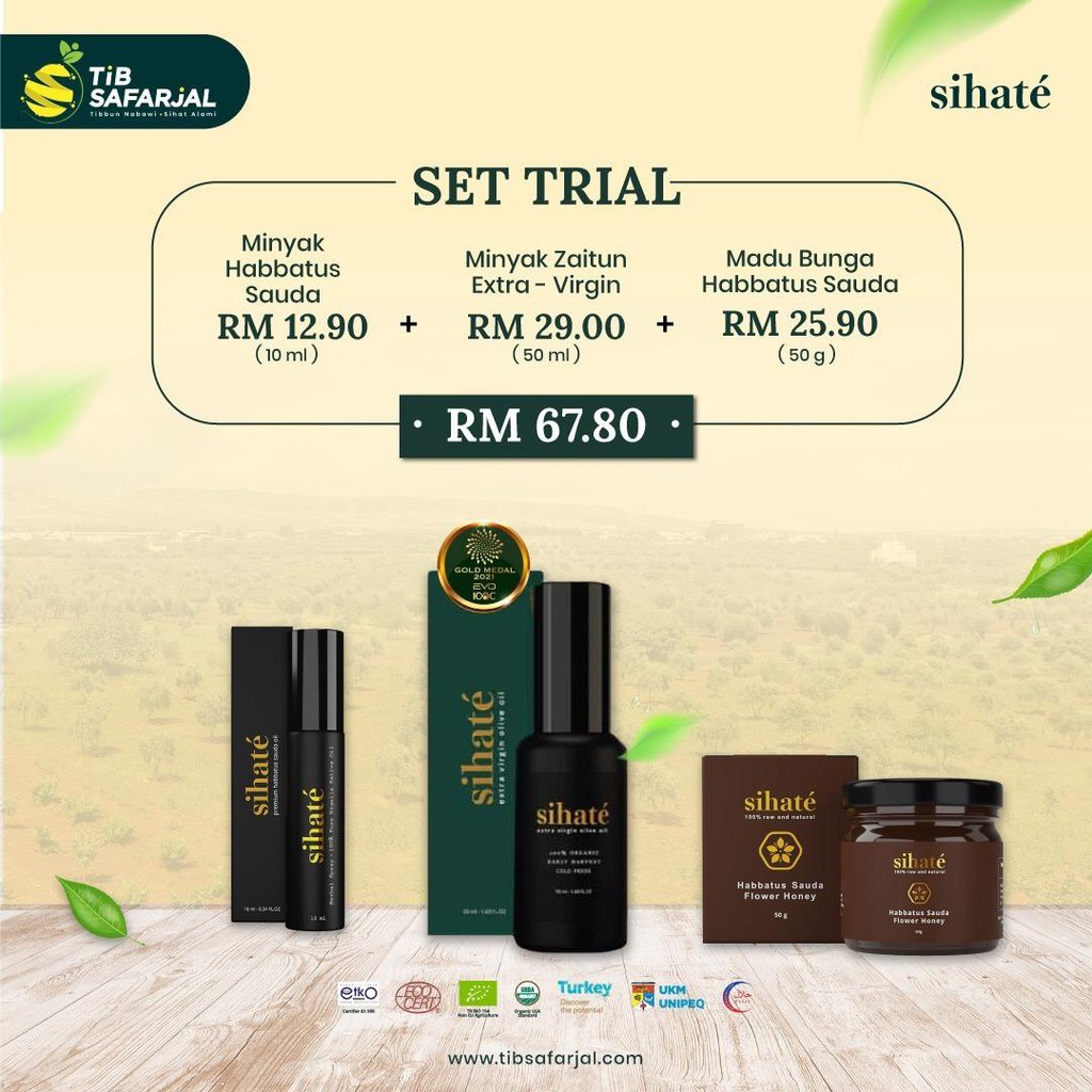 Trial Set Sihate 3 Products (Extra Virgin Olive Oil, Habatus sauda ...