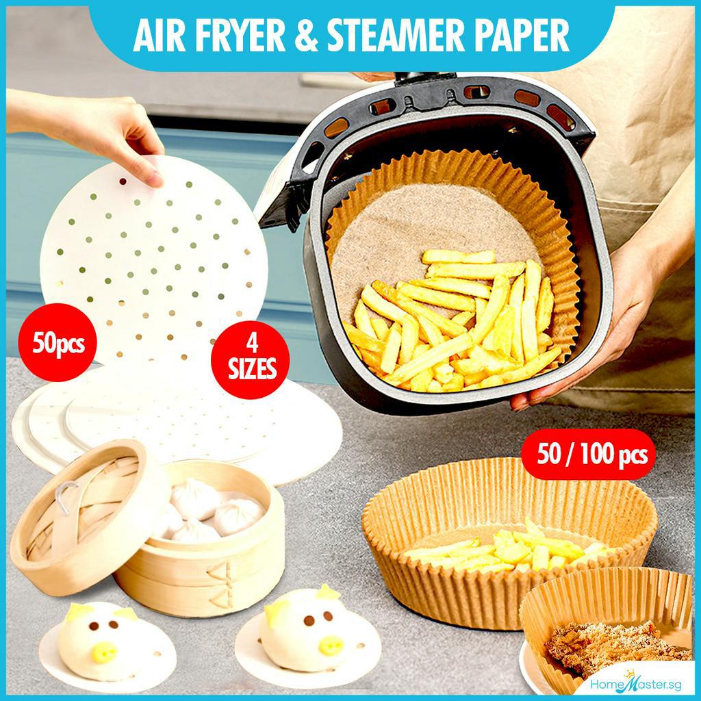 Air Fryer Paper 6.3*1.77in 50PCS Food Disposable Paper Liner Airfryer  Kitchen Cookers Oil-Proof Barbecue Plate Steamer Fryer Baking Accessories -  China Air Fryer Paper and Air Fryer Paper Liners price
