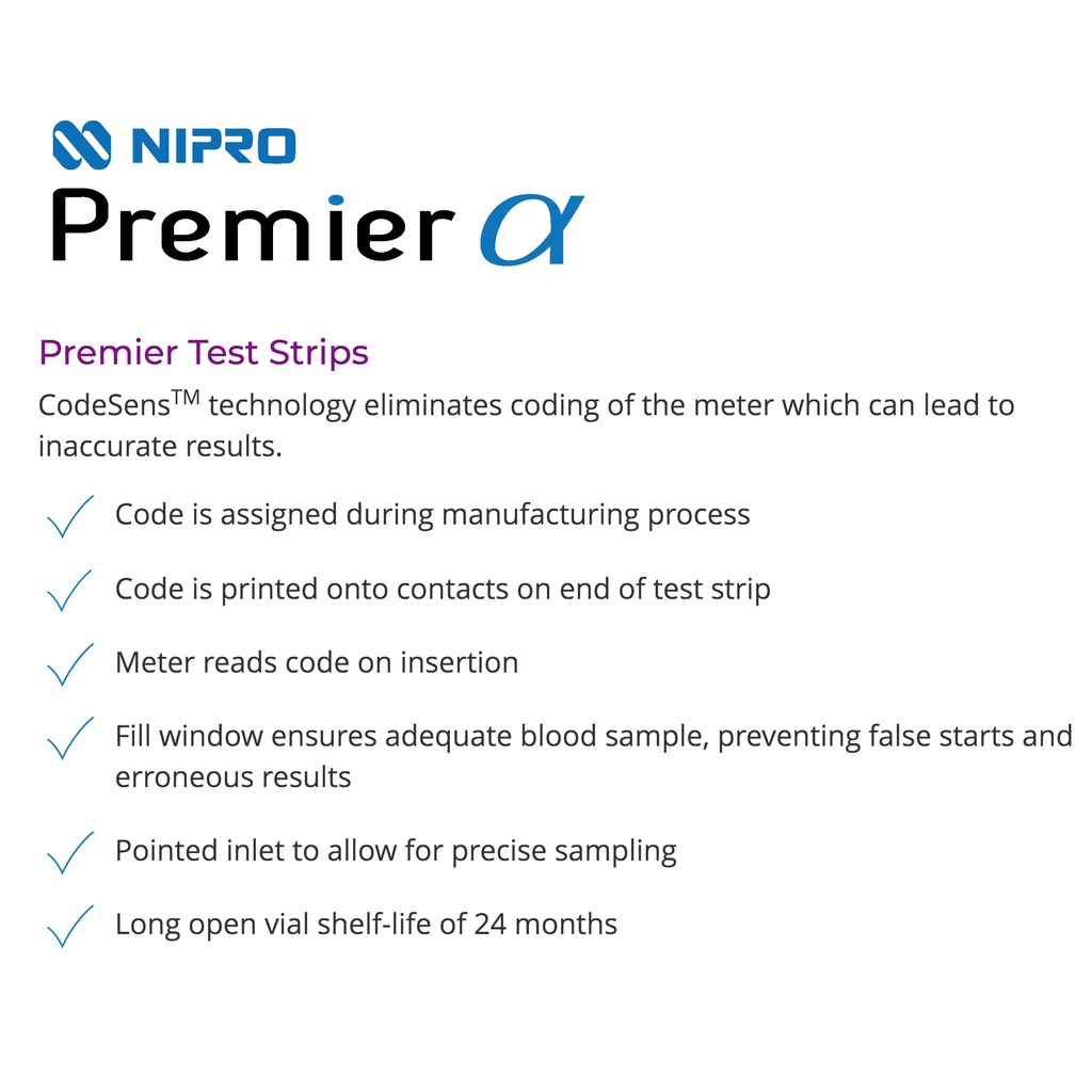Nipro Premier Blood Glucose Meter | Test Strips 50s /100s | Shopee ...
