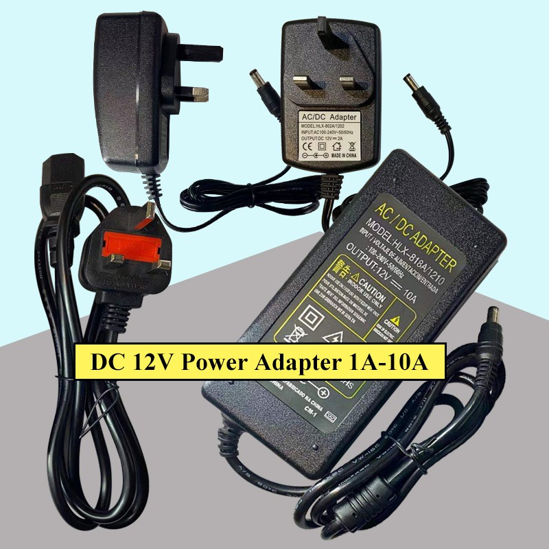 AC-DC 12V adapter 1A-10A trasformer power supply | Shopee Singapore
