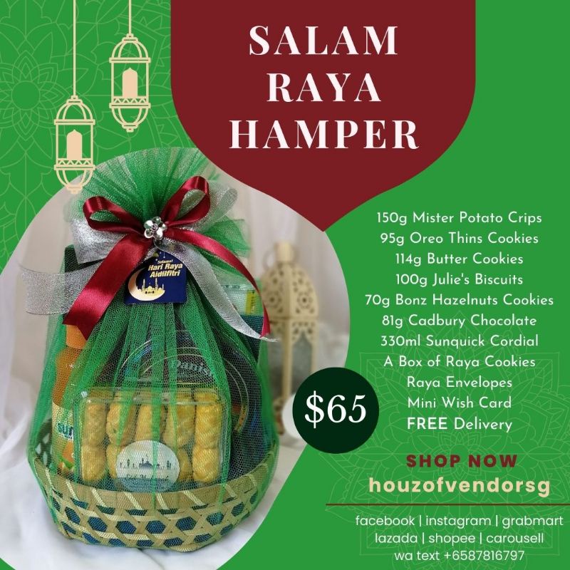 Salam Hari Raya Aidilfitri Eid Mubarak Halal Food Basket Hamper Gift