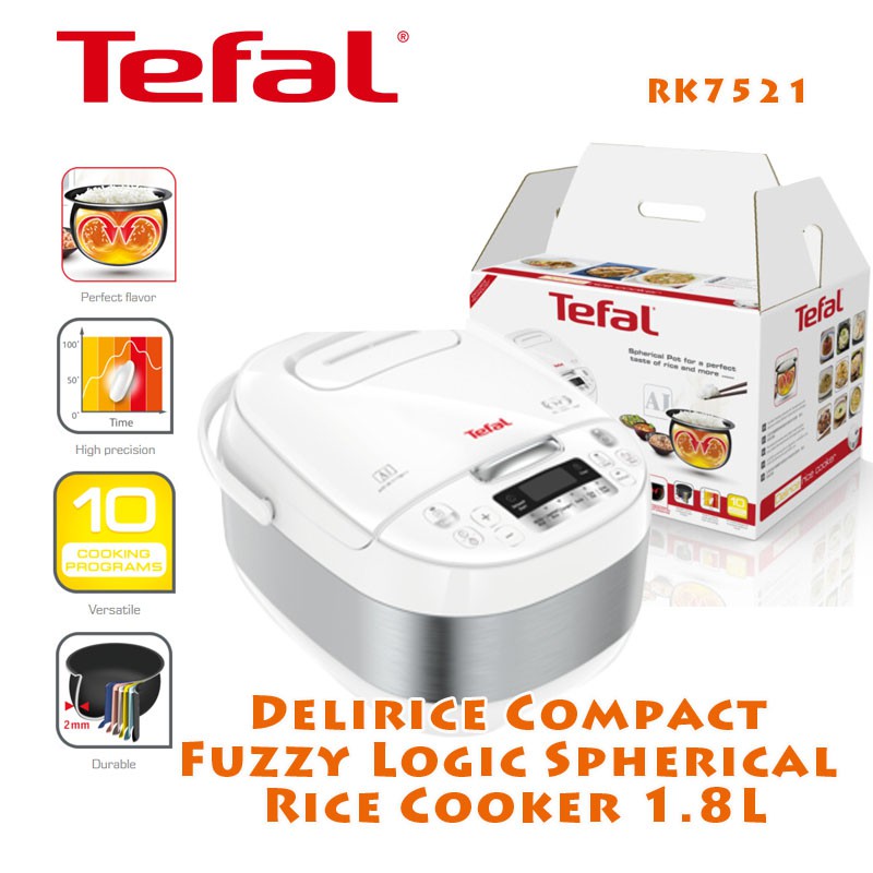 TEFAL RK7521 Delirice Fuzzy Logic Spherical Pot Rice Cooker 1.8L Shopee Singapore
