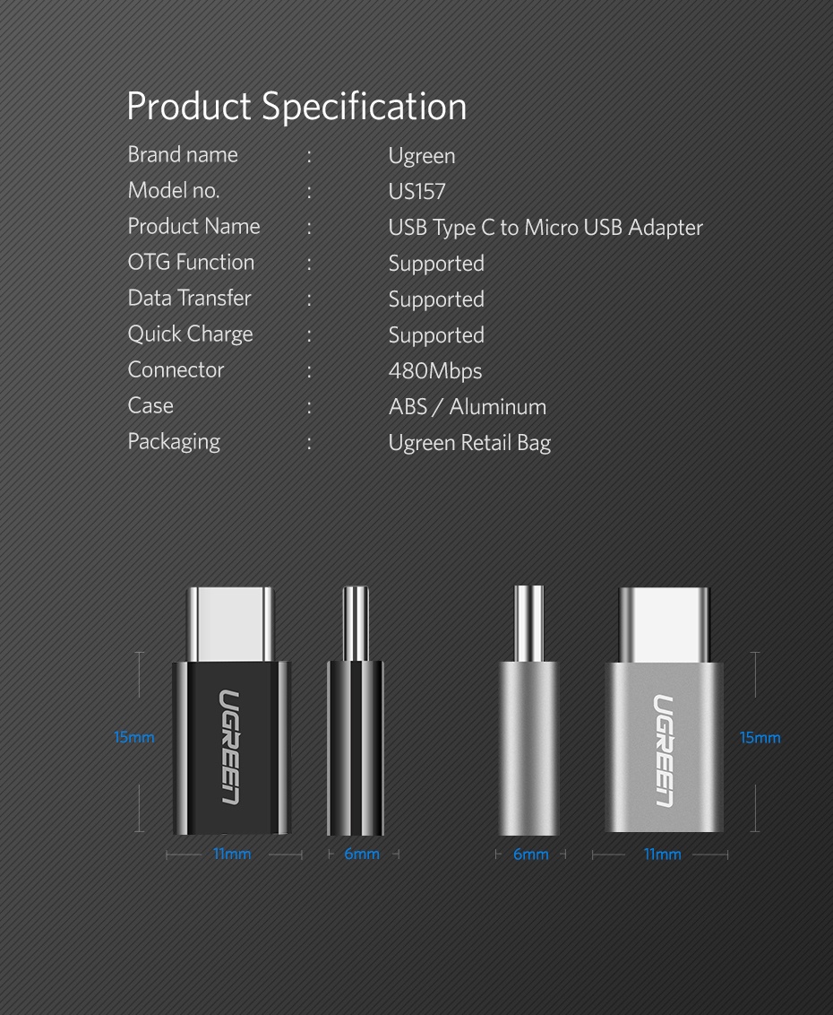 UGREEN USB C to Micro OTG Cable Type C Adapter Converter | Shopee Singapore