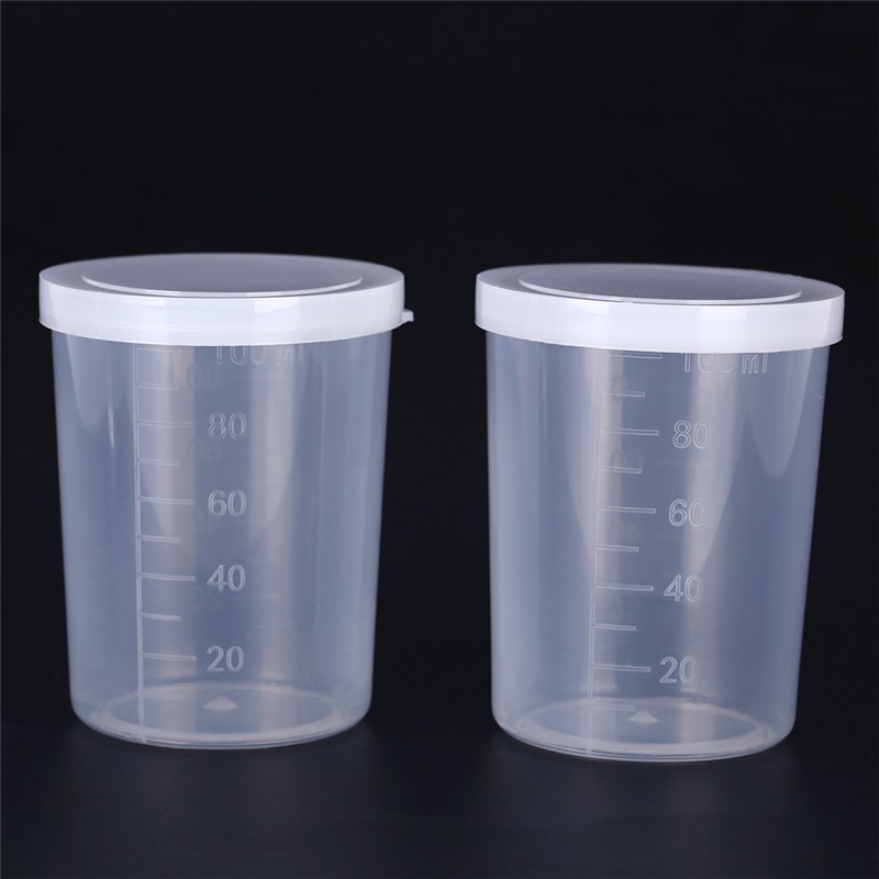 Plastic graduated laboratory bottle test measuring 100ml container cups ...