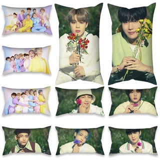 Kpop BTS Bangtan Boys Printed Pattern Printed Pattern Rectangle Throw Pillow  Case Sofa Car Bedroom Bed Pillow Cushion Cover Bedroom Decor