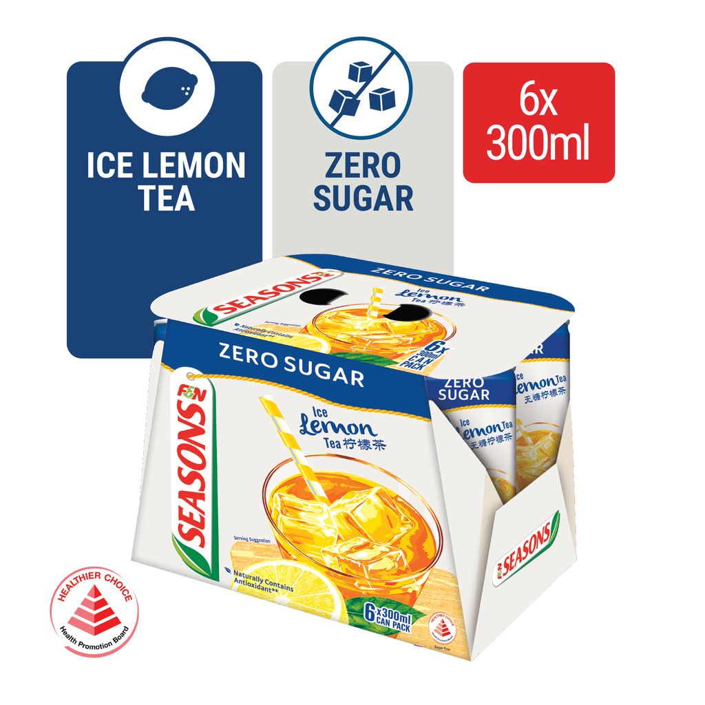 Seasons Ice Lemon Tea Zero Sugar 300ml x 6 Shopee Singapore