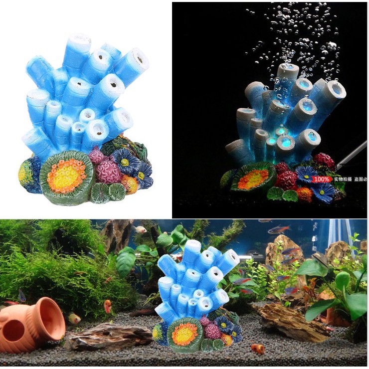 Fish Tank Resin Blue Coral Decoration Landscaping Fish Aquarium ...