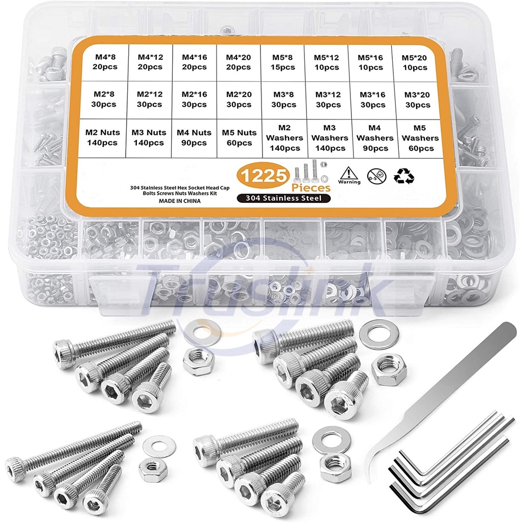 Lock Washers & Flat Washer Assortment 120 Pc 3/16-1/4-3/8 & 1/2 Assorted Set