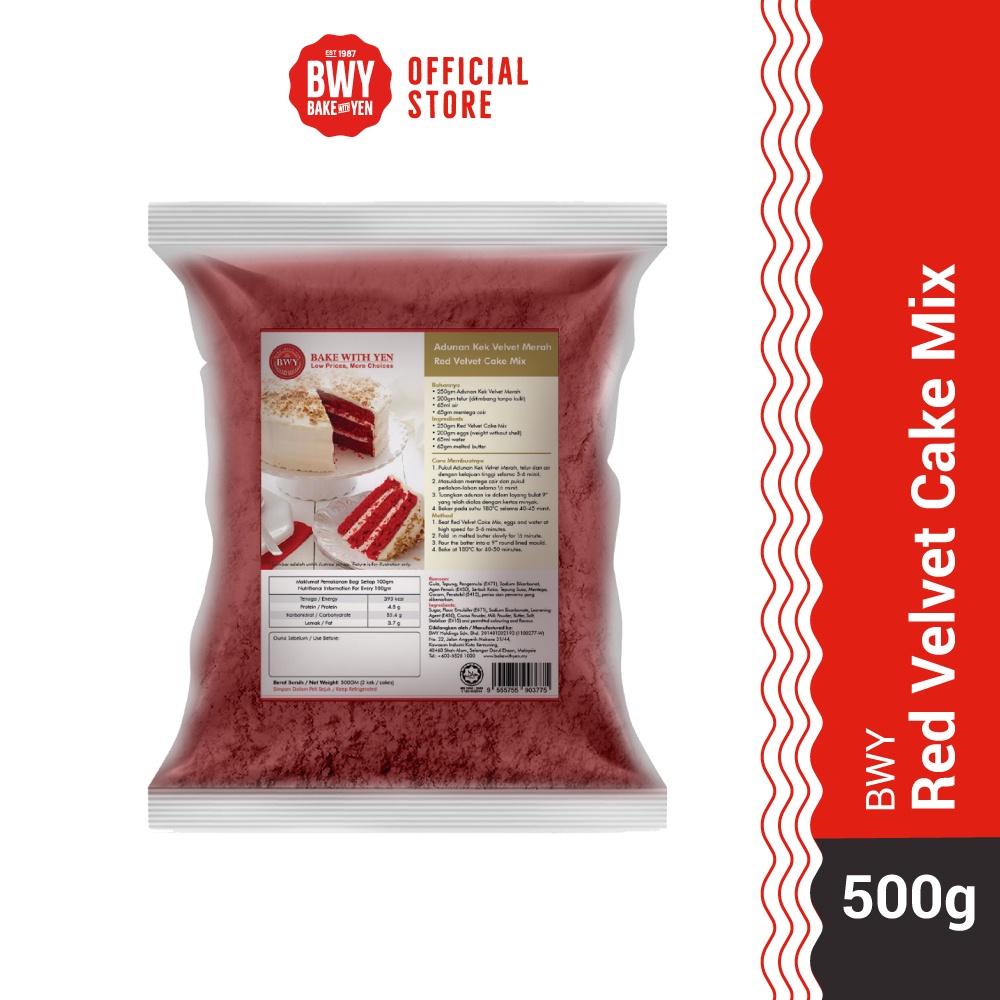 RED VELVET CAKE MIX / TEPUNG KEK BALDU MERAH 500G | Shopee Singapore