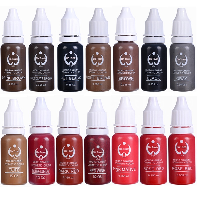 24 Colors Practice Tattoo Ink Set Permanent Makeup Eyebrow Ink Lips Eye ...