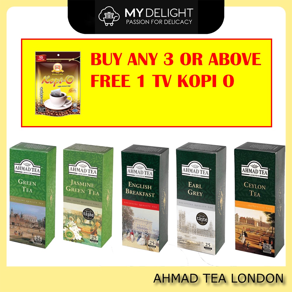 Ahmad Tea Classic & Fruit Tea 25's Foil Teabags Earl Grey Jasmine Green