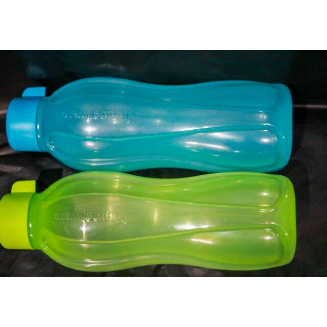 Eco tupperware transparent bottle, 1L rotating tutpOriginal biru ...