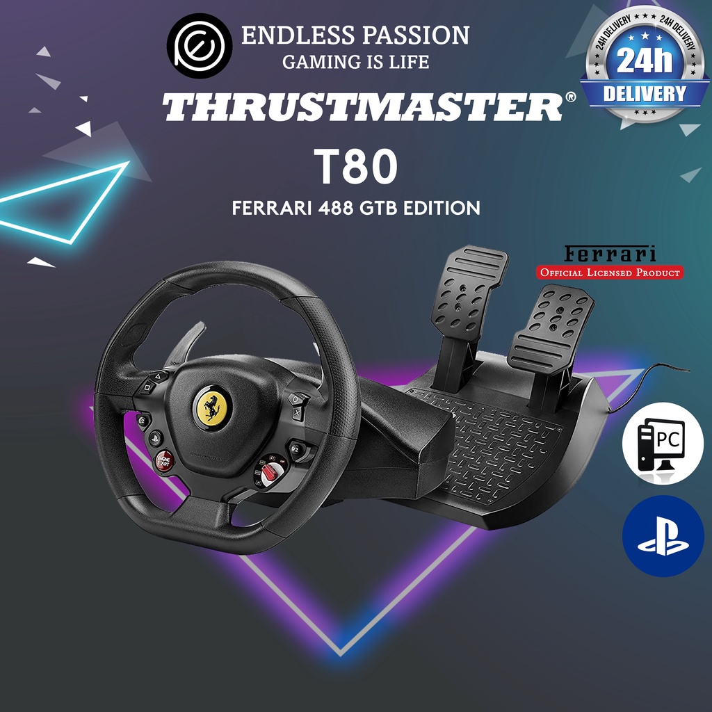 Thrustmaster T80 Ferrari 488 GTB Edition Racing Wheel for PS5 / PS4 / PC -  Officially Licensed by Ferrari - 4160673 | Shopee Singapore