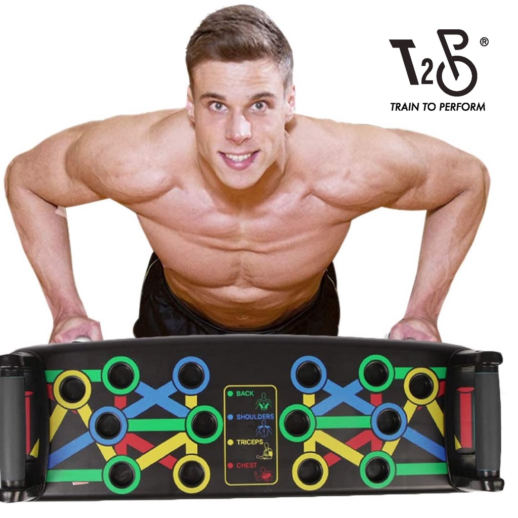 T2P 14 in 1 Push Up Board Body Building Rack Fitness Tools Workout Push