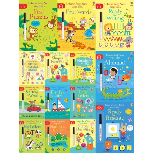 (4 for 15)New Series Usborne Wipe Clean BooksAge 3+ Shopee Singapore