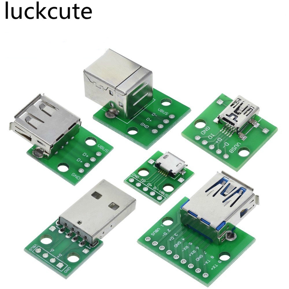5pcs MICRO MINI USB2.0 3.0 Male Female USB to Dip Female B-type Square ...