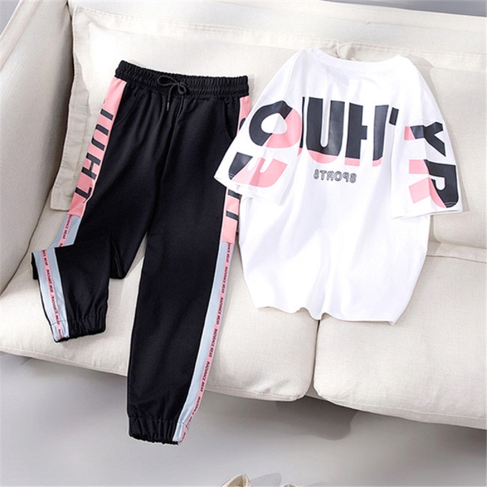 Sportswear Women's Suit 2020 Summer Suits New Korean Version Hip Hop BF Loose Show Thin Leisure Two Piece Trend