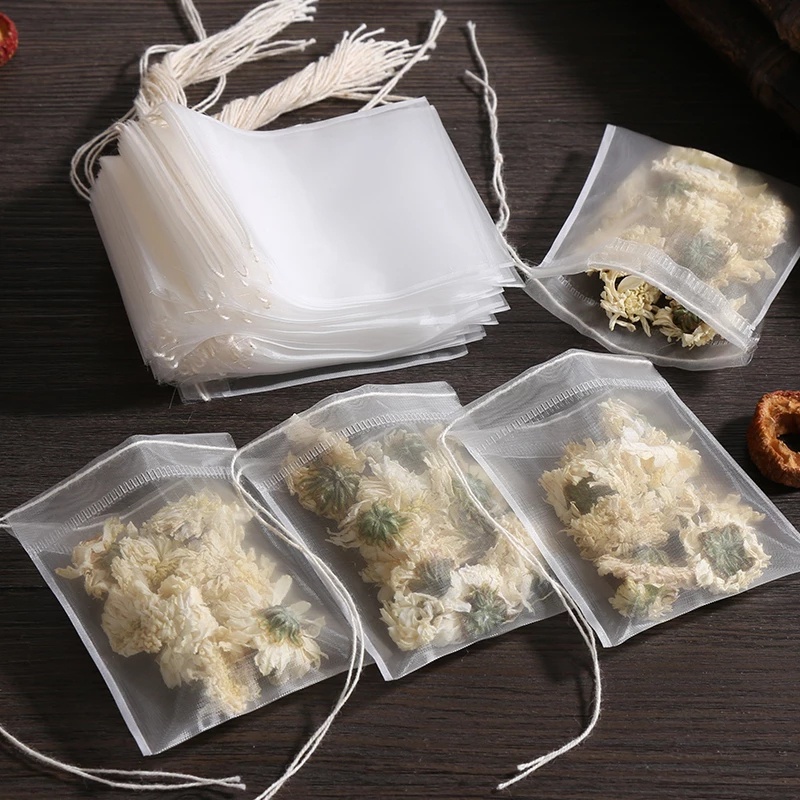 50 Pcs Disposa ble Filter Bags For Tea Inf user Food Grade Non-woven ...