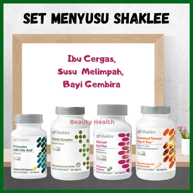 Basic SHAKLEE Breastfeeding SET (Vitalea +Vit C+B Com+Alfalfa) Shopee
