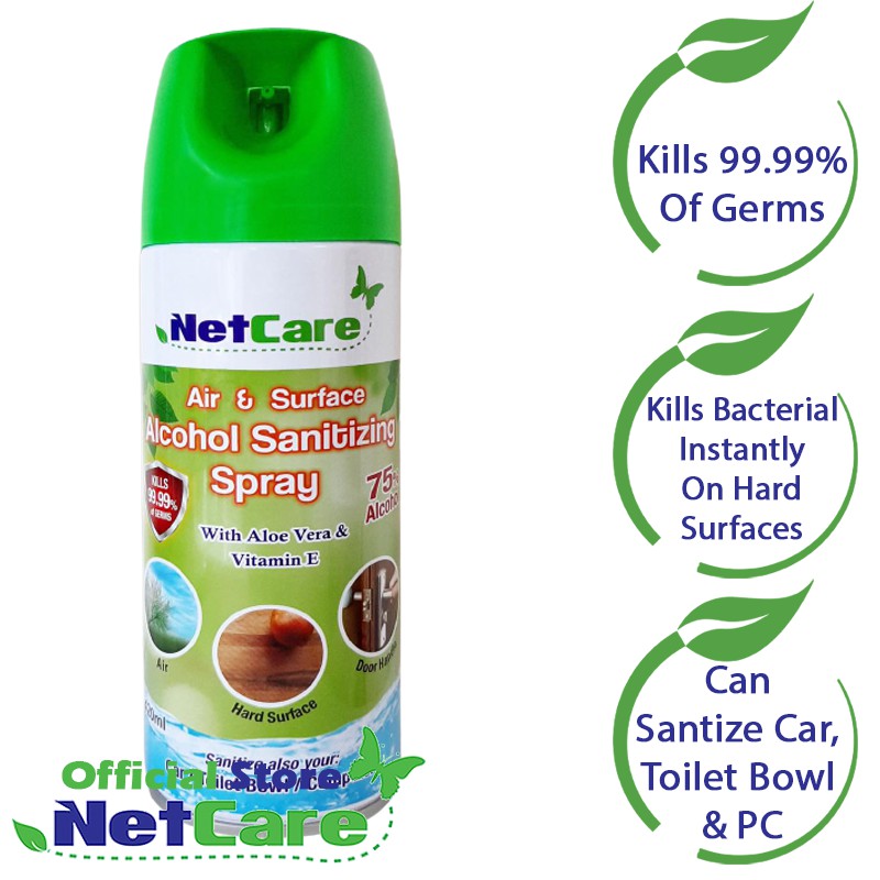 Netcare Air & Surface Alcohol Sanitizing Spray 420ml | Shopee Singapore