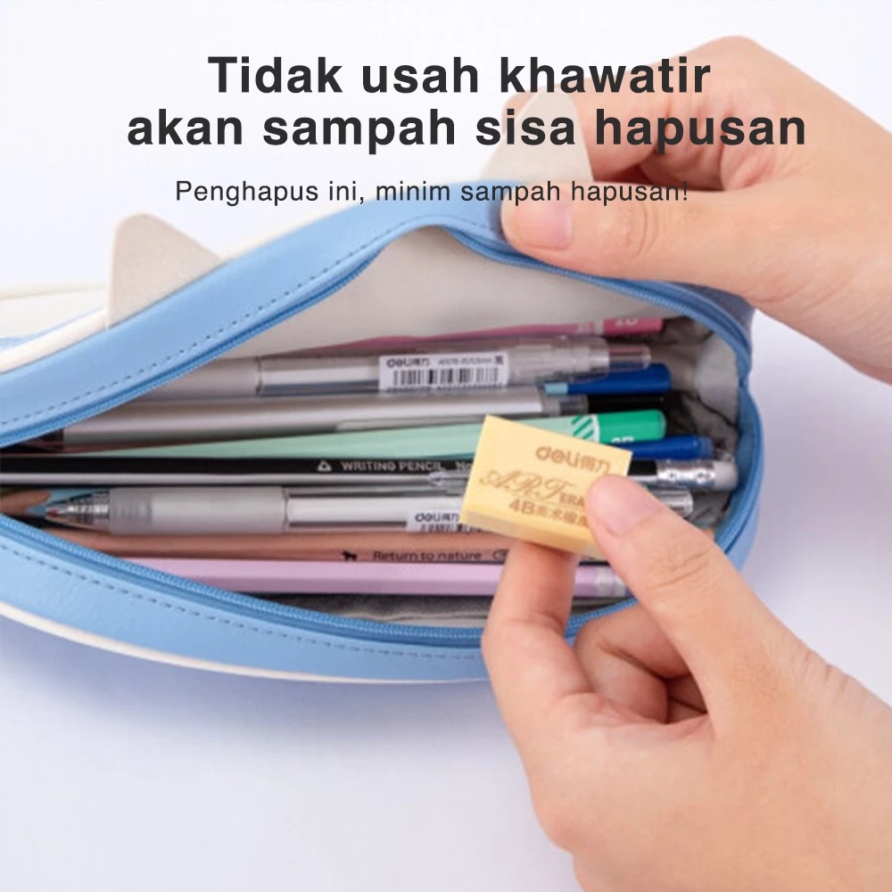 Deli Eraser / Penghapus Hapusan Penghapus 4B Tidak Mudah Patah 7544 - Gambar 4