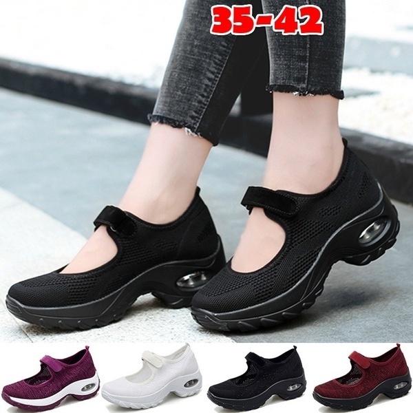 NEW Women Casual Air Cushion Sneakers Shake Shoes Mother Shoes Mesh ...