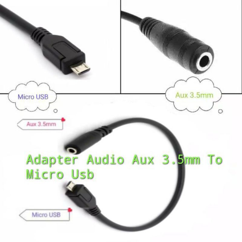 kål slutningen Varme Jack Aux Audio Adapter Micro USB B 5pin Male To 3-Pole 3.5mm Female |  Shopee Singapore