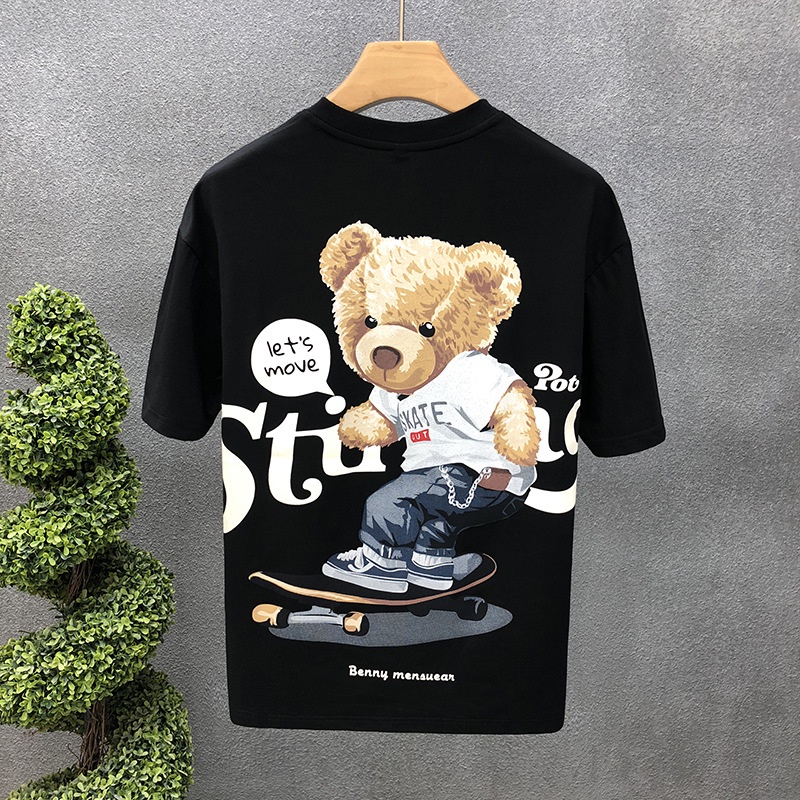 5 Color Klein Blue Bear T Shirt Cotton Men 5XL Plus Size Short Sleeve T ...