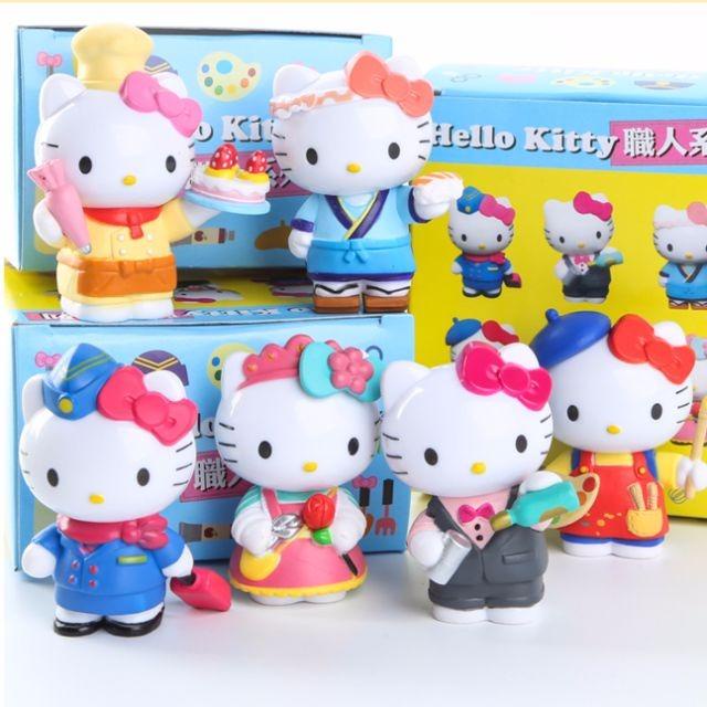 Hello Kitty in Different Profession Suits Figurines / Cake Toppers (6 ...