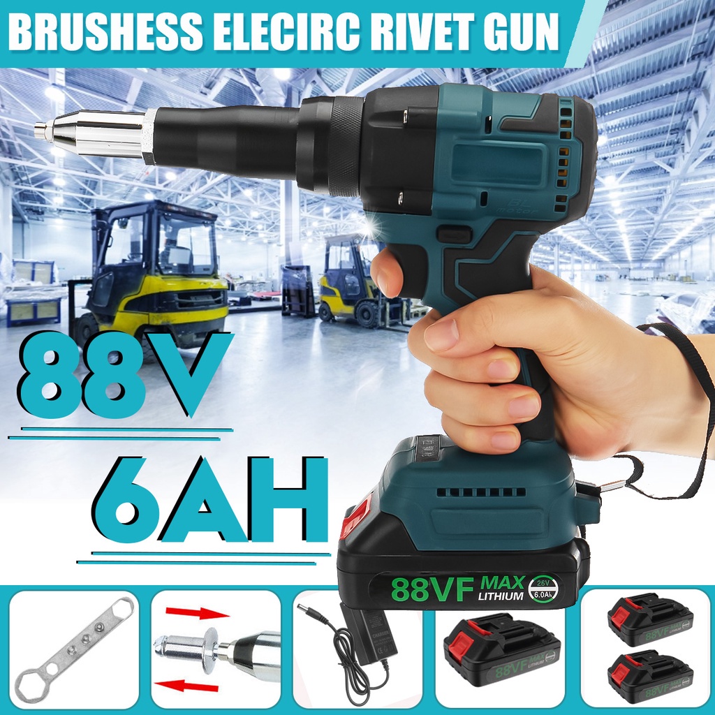 AC 110-240V Brushess Electric Rivet Guns Insert Riveting Tool 88V ...