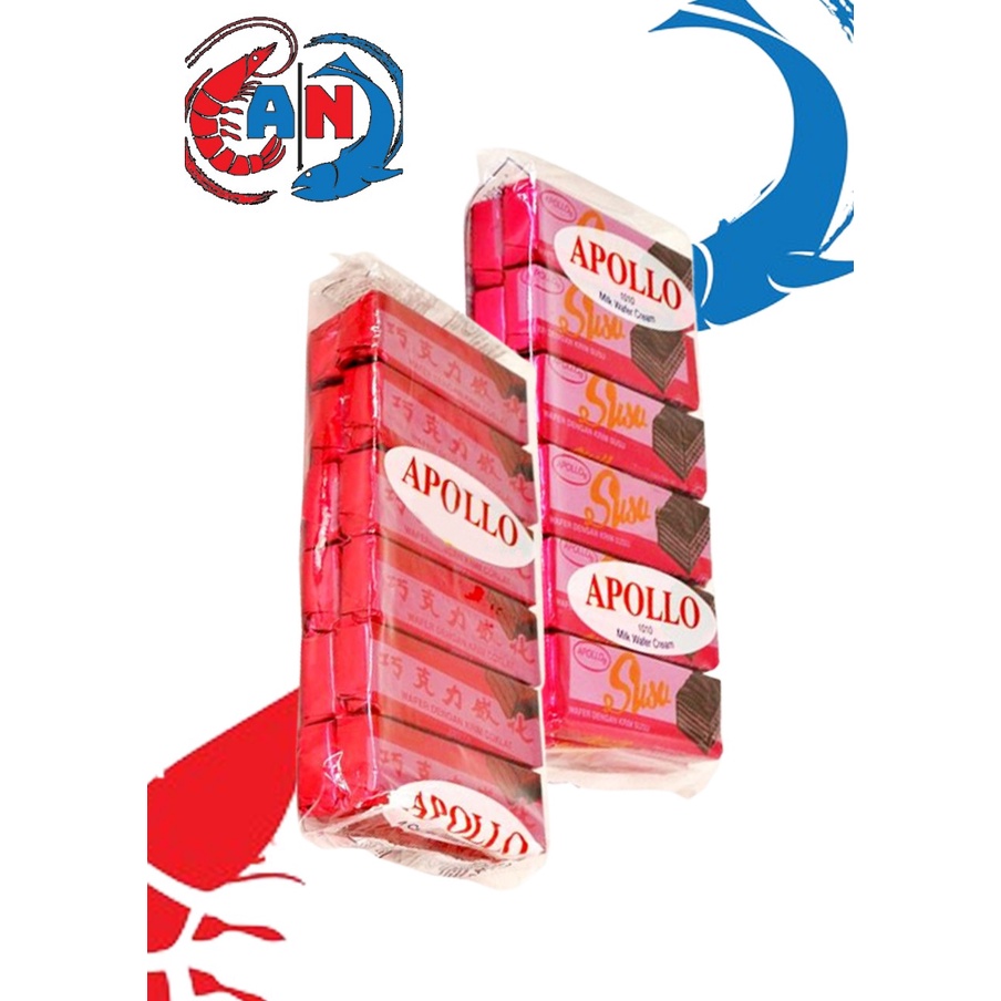 (BERKAH) Apollo wafer MILK CHOCOLATE/APOLO COATED wafer 12pcs x 12gr ...