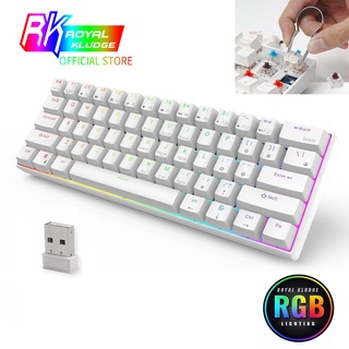 RK ROYAL KLUDGE RK61 Plus Wireless Mechanical Keyboard, 60% RGB Gaming  Keyboard with USB Hub, Hot Swappable Computer PC Keyboards with