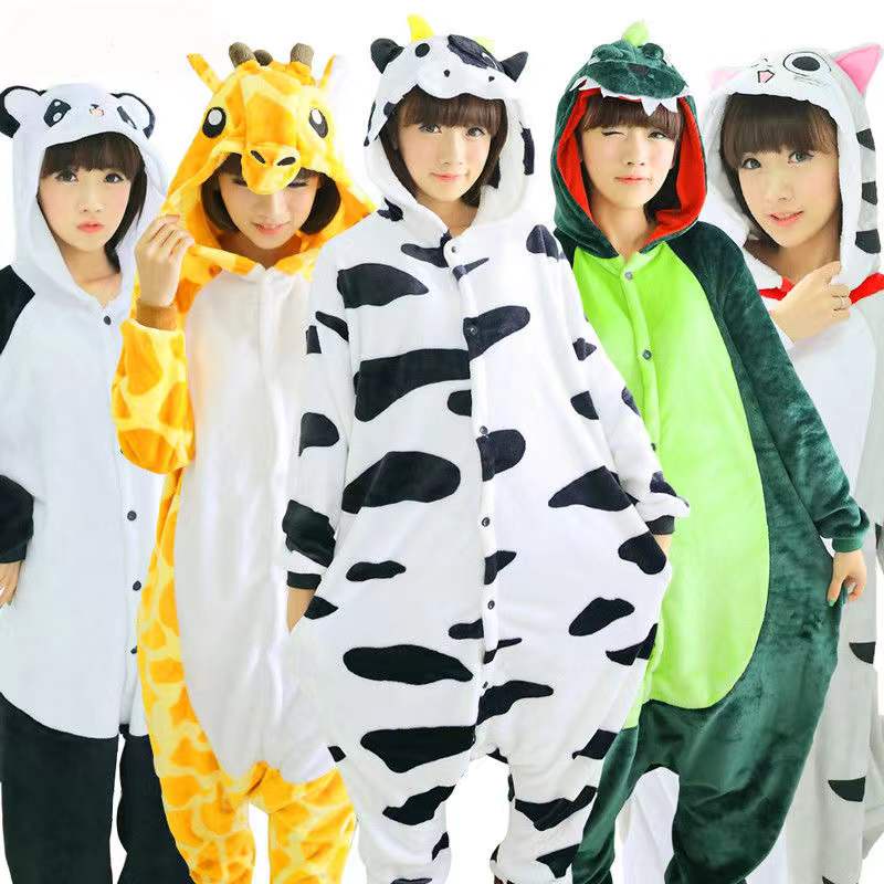 Women Baju Tidur Pyjamas Set Long Sleeve Sleepwear Pajamas Cute Animal ...