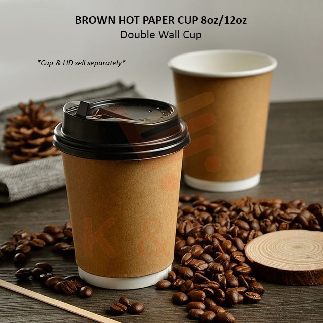 8oz12oz16oz Brown Kraft Double Wall Hot Cup Double Wall Cup Coffee Paper Cup Cawan 3360