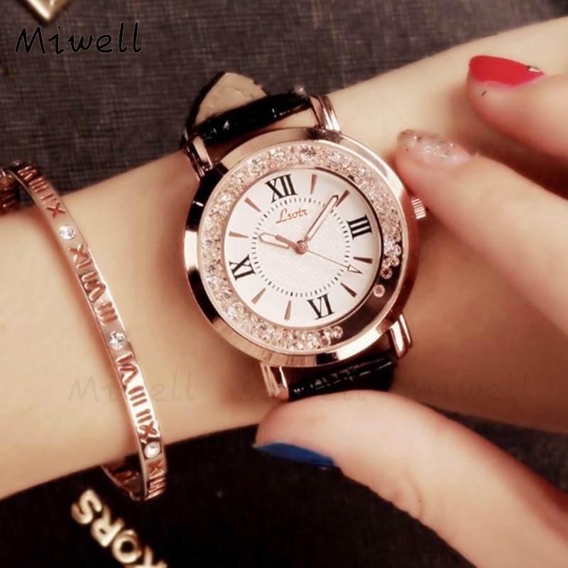 Miwell Korean Fashion Watch Women Flowing Diamond Quartz Female